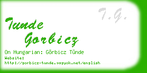 tunde gorbicz business card